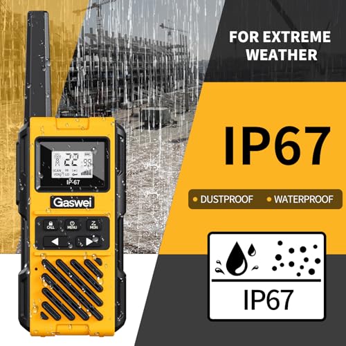 Gaswei G1pro Walkie Talkies 6 Pack Long Range Waterproof 22 Channels IP67