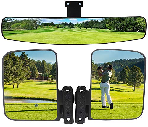 WLOOD Golf Cart Side Mirror and Central Mirror (Golf Cart View Mirrors )