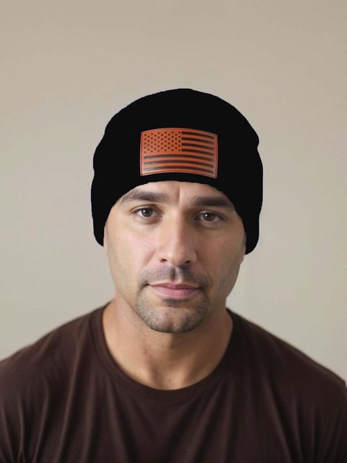 American Flag Beanie Hat Cap Black for Men Women Valentines Gifts USA Tactical Police Army Military Gear Hat Patriots Republican Beanie Gifts