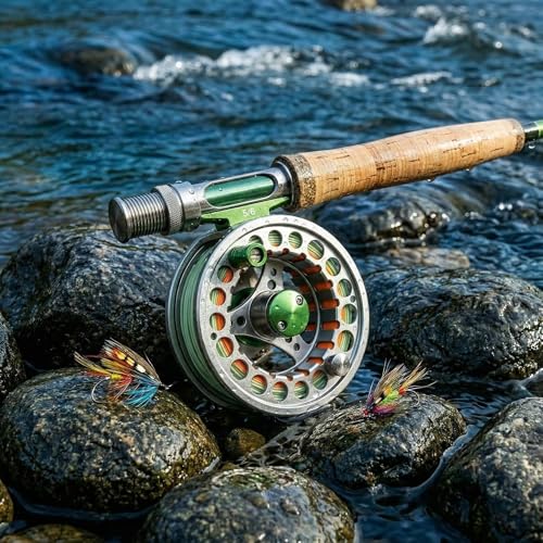 Green Fly Fishing Rod Combo 4-Piece 5/6 Weight with Reel & Accessories