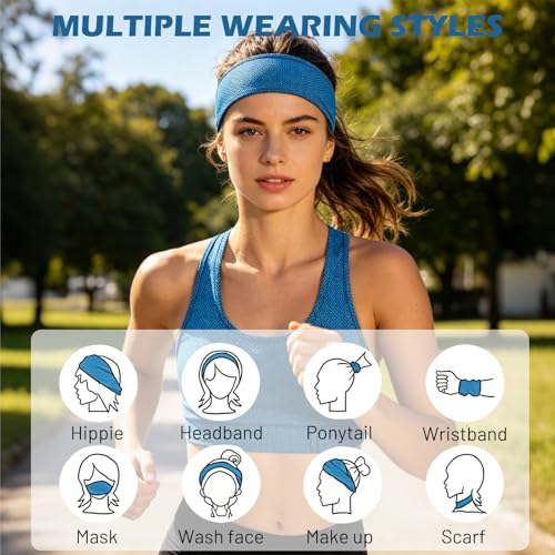 Cooling Headbands for Women 4 Pack - Light Blue, Pink, Mint, Purple