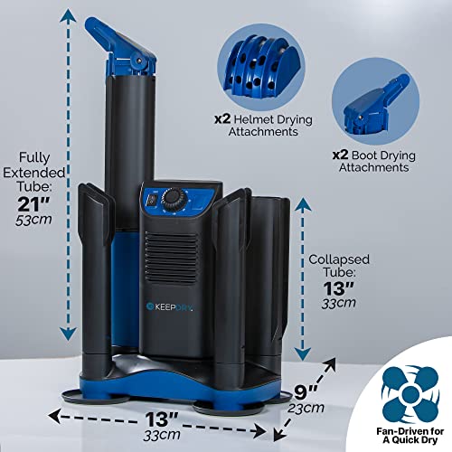 KeepDry Forced Heat Boot Dryer - Heavy Duty Shoe & Garment Dryer with Timer & Collapsible Tubes - Listing Dryer
