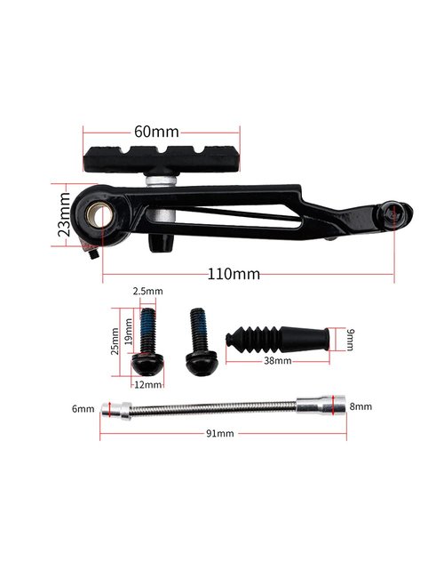 CHADWICK Folding Bike Brake Set,Long Arm V Type,Adjustable Bicycle V Brae Pad,14/16/18 inch to 16/18/20 inch Aluminum Alloy 45mm,Easy Installation Lightweight Silent Durable