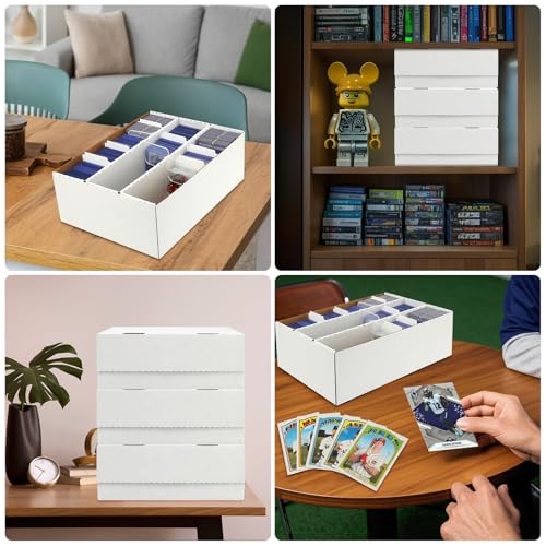 2-Pack Toploader Trading Card Storage Box with Dividers & Labels - 4800 Count, 3-Row Variation
