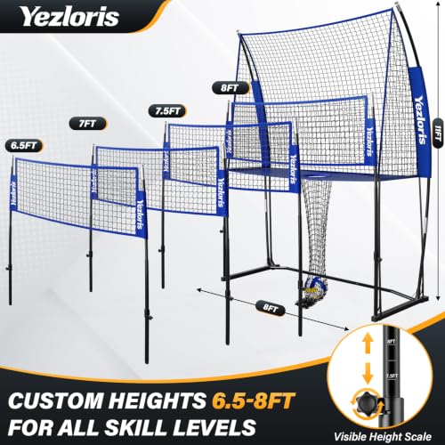 11x8FT Volleyball Net with Height Adjustment & 2-in-1 Training Mode