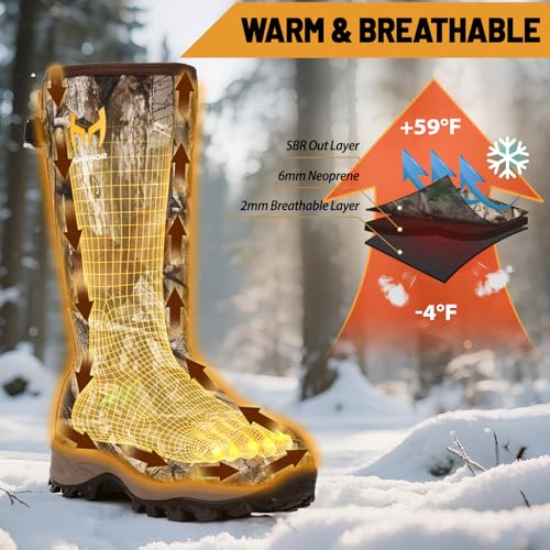 Hunthor Waterproof Insulated Hunting Boots for Men - 8 / Next Camo G2