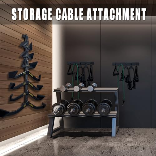 Wall Mounted Lat Pull Down Bar Organizer with Hooks - Cable Attachment Storage Rack - Variation of Cable Attachment Rack2