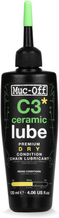 Muc-Off C3 Ceramic Dry Chain Lube - Premium 120ml Bike Chain Lubricant for Dry Conditions