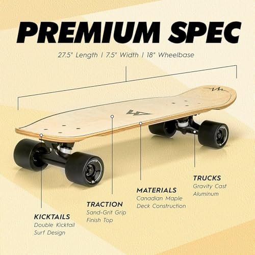 Magneto Mini Cruiser Skateboard Heart Beat - Portable Double Kicktails for Kids & Adults