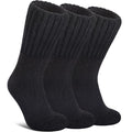 DYW Womens Merino Wool Thermal Boot Socks 3 Pairs Black Winter Cozy Hiking & Work