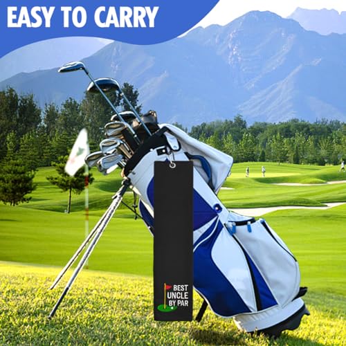 Golf Towels Microfiber Embroidered Uncle Retirement Gift Black 7