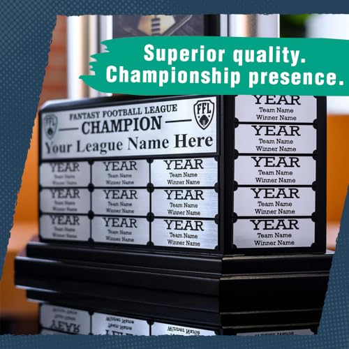 Silver 26 Inch Perpetual Fantasy Football Trophy - TrophySmack 19-Year Champion Award