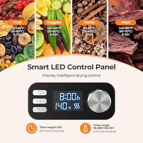 OSTBA Food Dehydrator with 8 BPA-Free Trays & Adjustable Temp, 240W