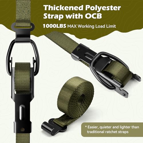 ZIVOXIA 4 Pack Ultra-Light Saddle Hunting Platform Steps with Heavy-Duty Strap & Cam Buckle, Anti-Slip Design