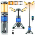 LUXMO PREMIUM Gray Rechargeable Camping Lantern with RGB, Magnetic Base & 12000mAh Power Bank