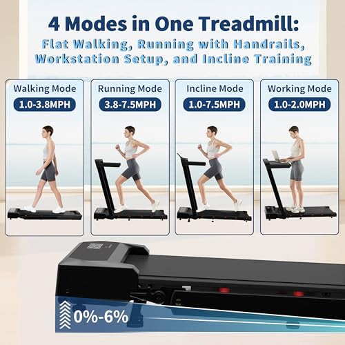 Hccsport 4-in-1 Foldable Treadmill with Incline & Remote Control - Manual Incline Version