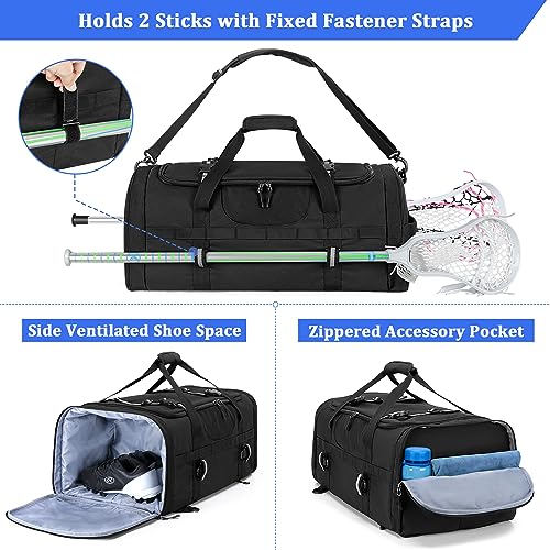 Lacrosse Equipment Backpack Holds 2 Sticks Shoes & Gear