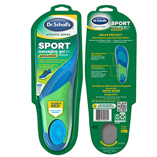 Dr. Scholl's Sport Insoles Pack of 4 Men’s 8-14 Shock Absorption Arch Support