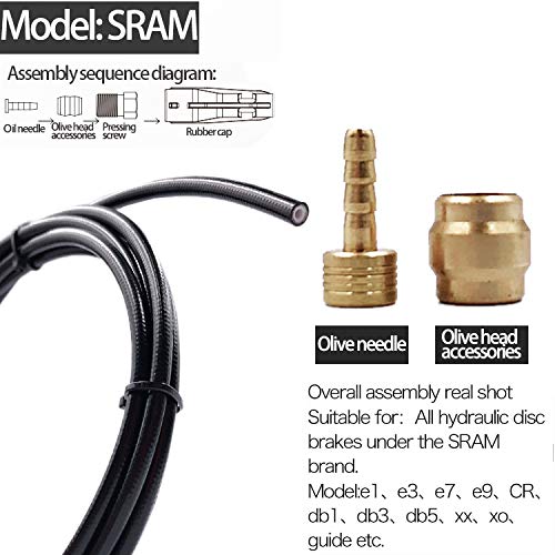 YBEKI 2500mm Kevlar Teflon Hydraulic Disc Brake Hose Kit with Brass Fittings – Compatible with Shimano BH59/BH90, SRAM, Magura