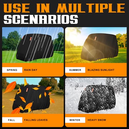 Waterproof 2/4/6 Passenger Golf Cart Cover with Extended Roof - Universal Fit