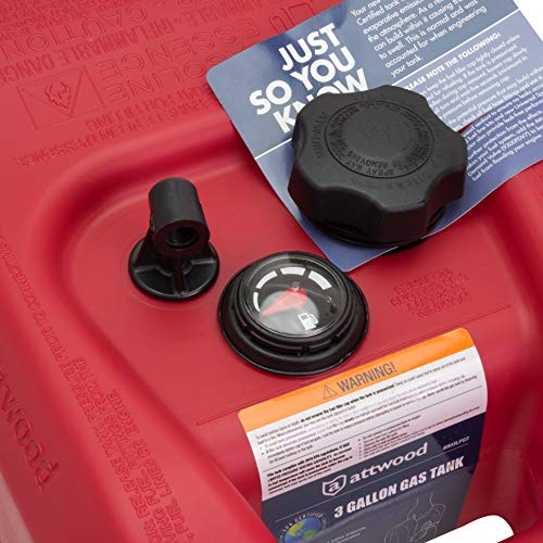 Attwood 8803LP2 EPA & CARB Certified 3-Gallon Marine Fuel Tank - Single Pack