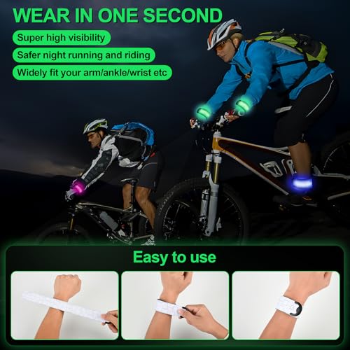 Rechargeable LED Armband for Night Running & Walking - Green, 2 Pack