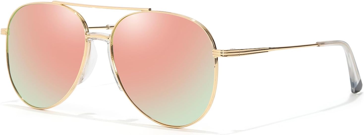 TJUTR Aviator Sunglasses - Polarized UV400 Protection | Tangle-Free Metal Frame Shades for Men & Women