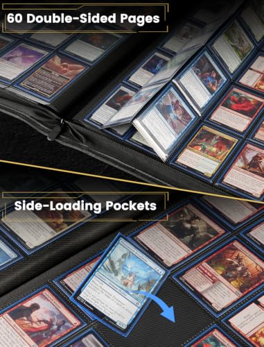 Dark Gray XL+ 20-Pocket Zipper Card Binder for 2400 Trading Cards