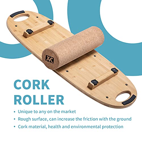 Balance Board Surf Trainer with Adjustable Stoppers for Snowboarding Skiing Yoga