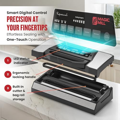 Premium Vacuum Sealer Machine - Food Saver with Jar & Canister Attachments, Handle, Cutter, Moist & Dry Modes