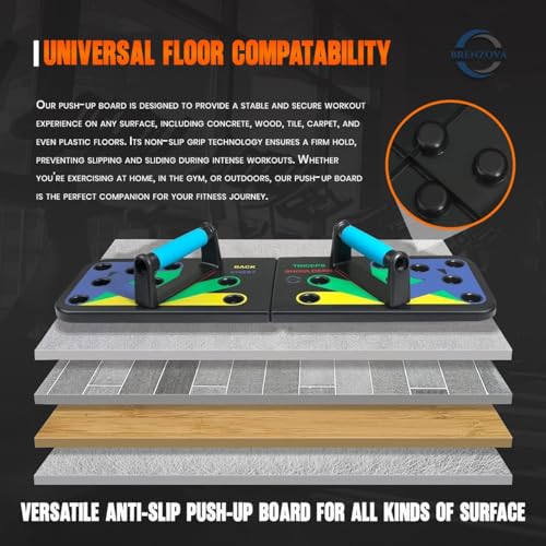 Foldable Push Up Board with Resistance Bands for Home Workout
