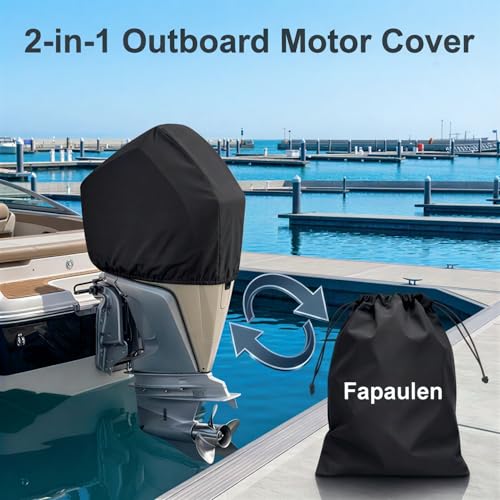 Fapaulen 14ft Boat Cover with Metal Hooks Waterproof Trailerable Cover 70" Beam