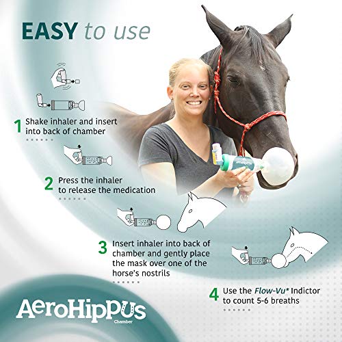AEROHIPPUS Equine Aerosol Chamber with Flow-Vu Inhaler for Horse Respiratory Relief