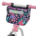 Kids Bike Basket Front Waterproof Handlebar Bag for Girls and Boys - Purple Flower Variation