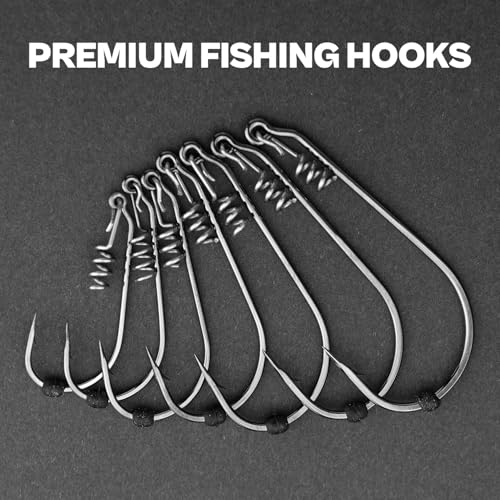 Flipping Worm Hooks with Screw Lock 40/40pcs Mix - Heavy Shank Bass Hooks for Texas & Carolina Rig Fishing