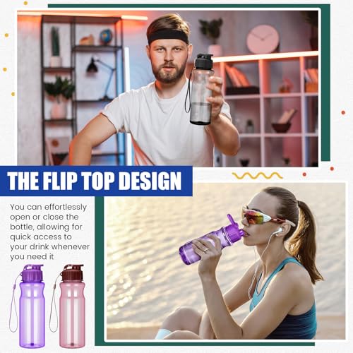 50 Pack 17oz Plastic Water Bottles with Leak-Proof Flip Caps for Travel & Outdoor Use