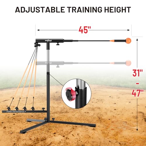 Adjustable Baseball Swing Trainer with Auto-Return & Resistance Bands