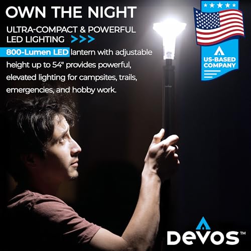 Devos LightRanger 800 Mini Telescoping Camp Light - Black, 800 Lumens, Rechargeable, Portable & Waterproof