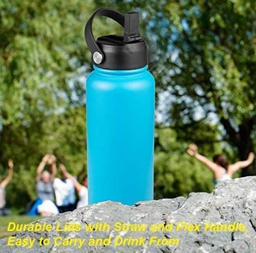 Hydro Flask Straw Lid - Replacement Cap for 32/40 oz Wide Mouth Water Bottles | Flip Lid with Handle