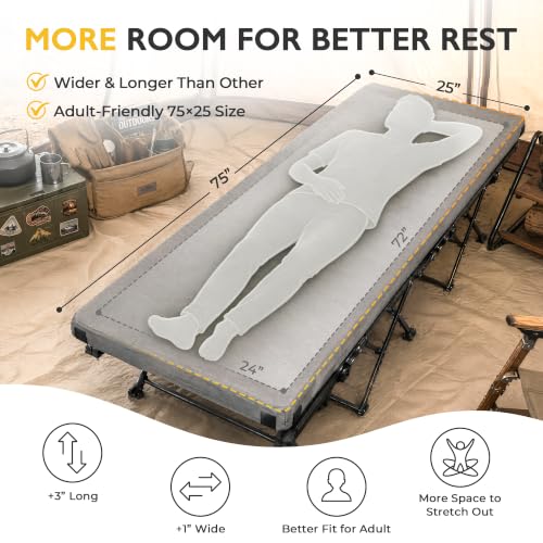 Gray 75x30x3 Inch CertiPUR-US Memory Foam Camping Mattress Pad - Waterproof Roll-Up Sleeping Mat with Carry Bag