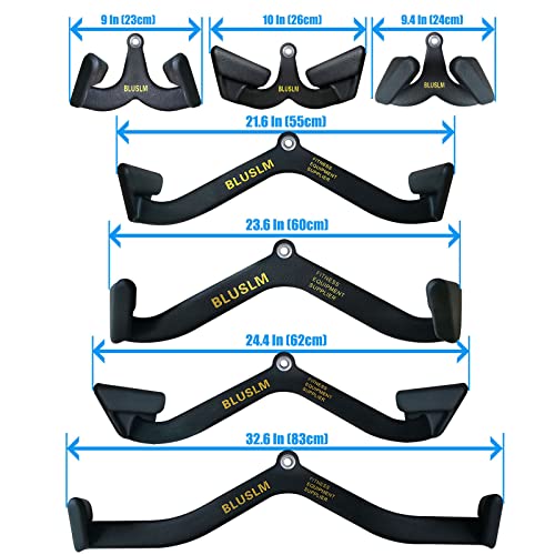 BLUSLM 7Pcs Lat Pulldown Bar Set for Cable Machine Back & Tricep Training