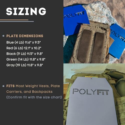 Polyfit 6 LB Red Weighted Vest Plates | Pack of 2 for Strength Training
