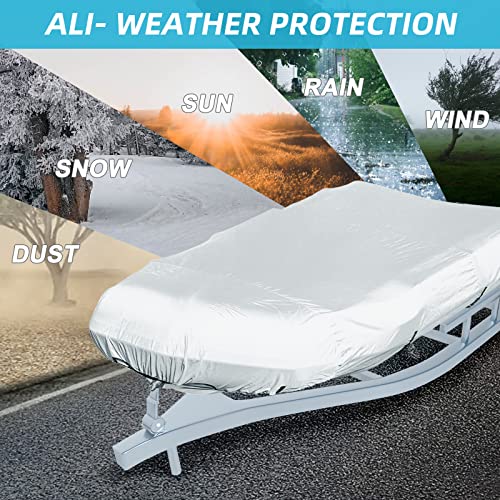 600D Marine Grade Waterproof Dinghy Cover for 10.5-11.5 ft Boats Silver Sunproof
