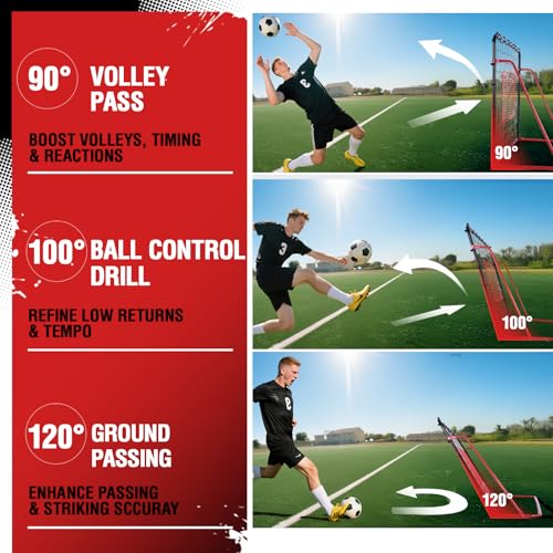 Zealfeel 6x4ft Soccer Rebounder Net with Adjustable Angles - Training Frame for Soccer Practice