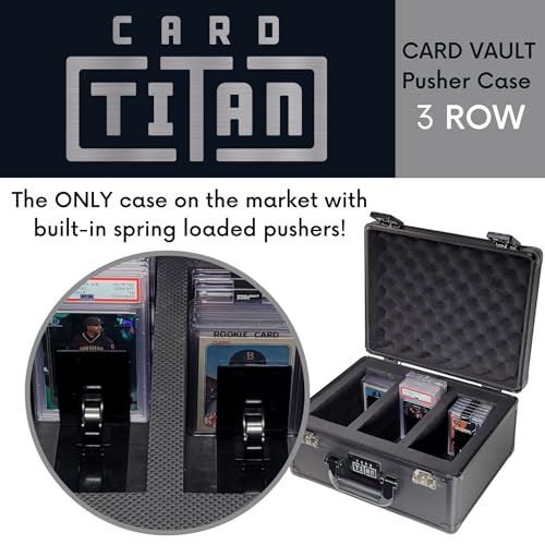 Lockable 3-Row Trading Card Storage Box for Graded & Toploader Cards - Black