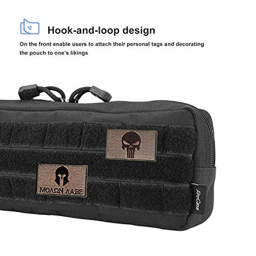 Small Tactical Admin Pouch Molle EDC Carry Bag for Magazines, Map & Tools - Black