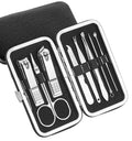 Skiennix Portable Manicure & Pedicure Kit - Complete Nail Care Grooming Set with Travel Case, Black