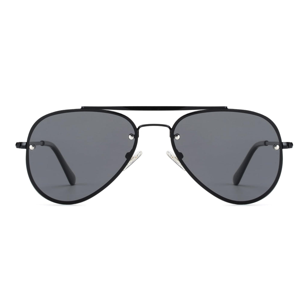 VIVIENFANG Black Sunglasses Woman, Retro Polarized Sun Glasses for Men, Super Dark Shades Womens UV400 Protection VF2224A