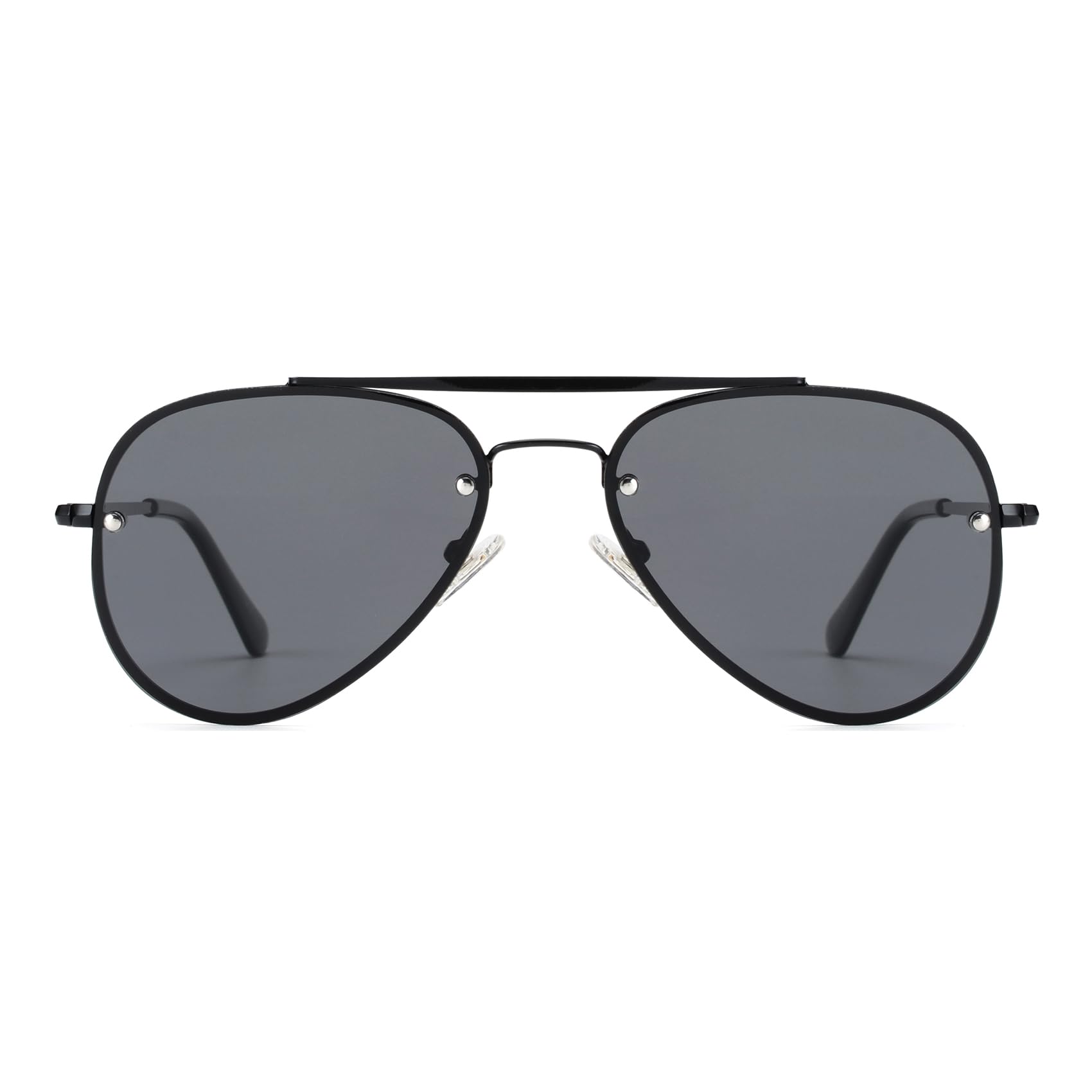 VIVIENFANG Black Sunglasses Woman, Retro Polarized Sun Glasses for Men, Super Dark Shades Womens UV400 Protection VF2224A
