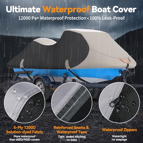 1200D Waterproof Jet Ski Cover 136-145 inch Fits 3 Seater with Storage Bag